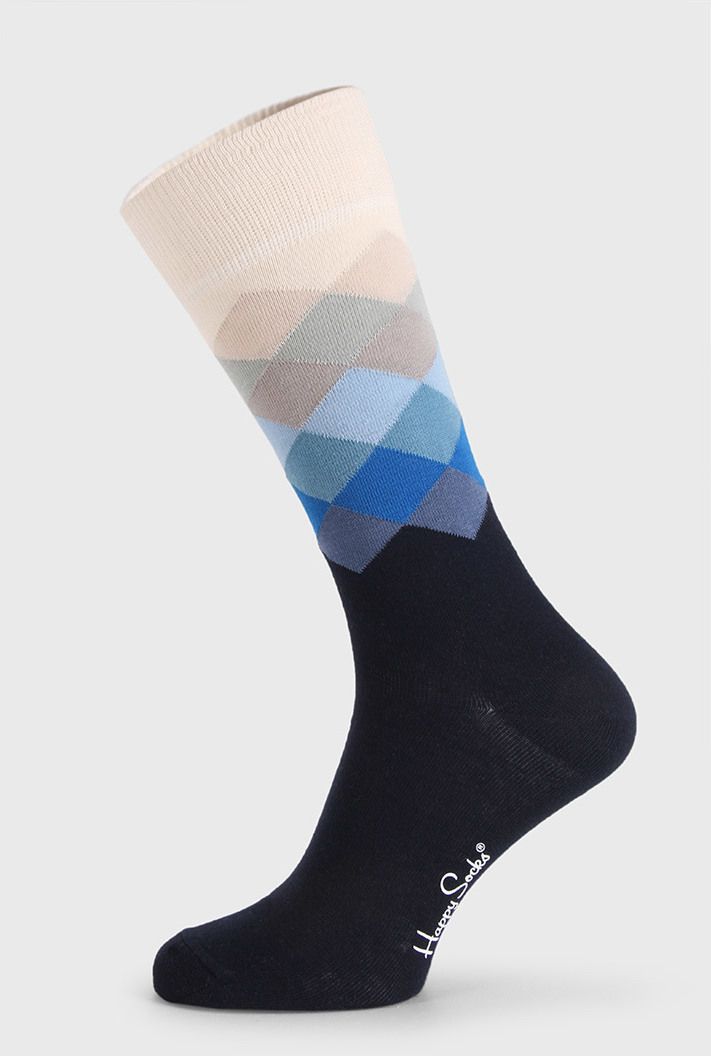 Ponožky Happy Socks Faded Diamond modré