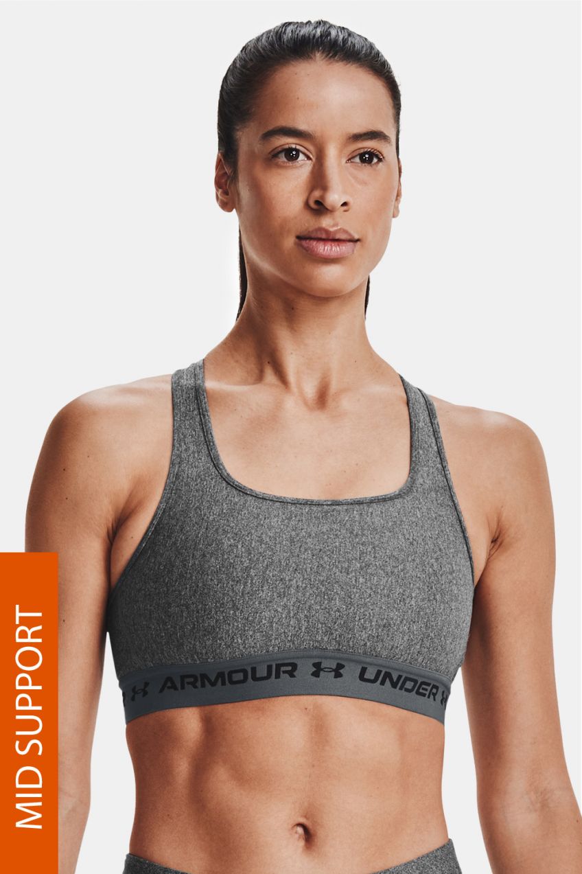 Sivá športová podprsenka Under Armour Crossback Heather