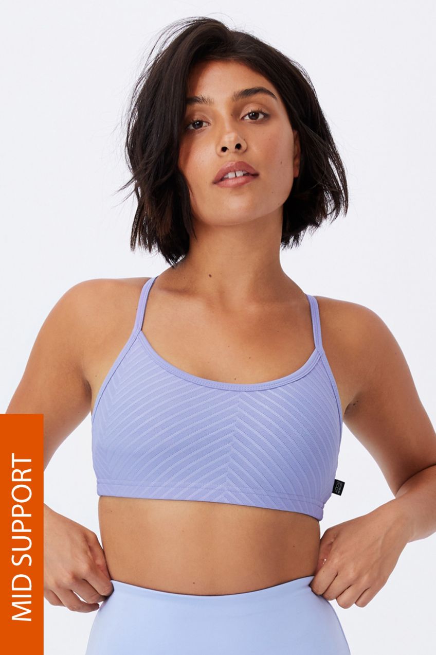 Športová podprsenka Yoga Crop fialová