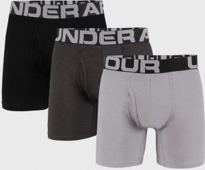 3 PACK čierno-sivých boxeriek Under Armour Cotton