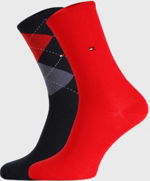 2 PACK dámskych ponožiek Tommy Hilfiger Check
