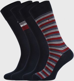 4 PACK modrých ponožiek Tommy Hilfiger Tin