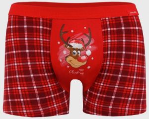 Červené vianočné boxerky Reindeer