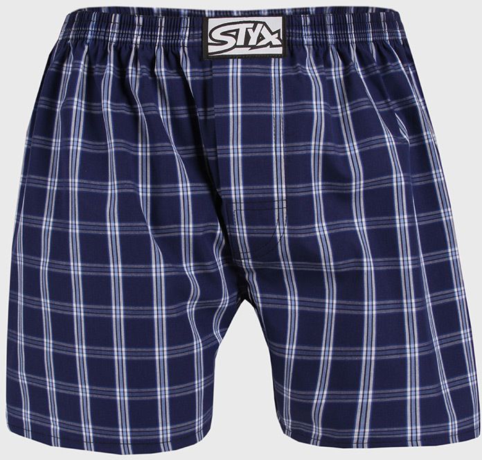 Modré kockované trenírky STYX Classic