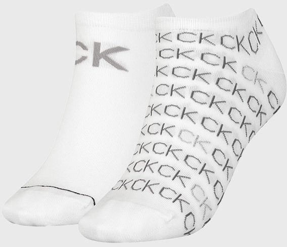2 PACK dámskych bielych ponožiek Calvin Klein Callie