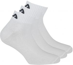 3 PACK bielych nízkych ponožiek FILA