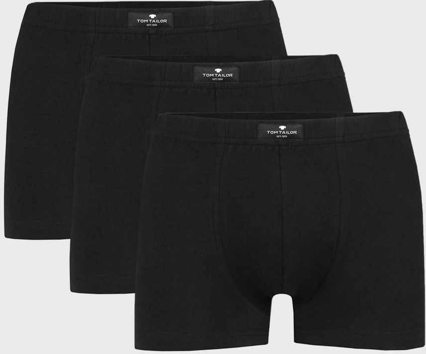 3 PACK čiernych boxeriek Tom Tailor Hip