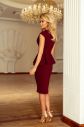 Bordové midi šaty s peplum volánom galéria