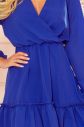 Modré krátke šaty s volánikovou sukňou galéria