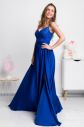 Modré spoločenské šaty s flitrami a saténovou sukňou galéria