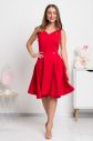 Červené krátke šaty s áčkovou sukňou galéria