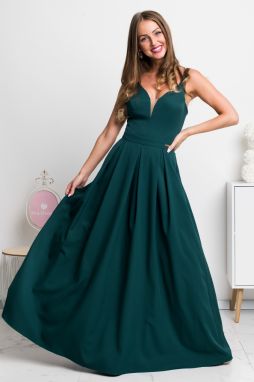 Smaragdové dlhé spoločenské šaty