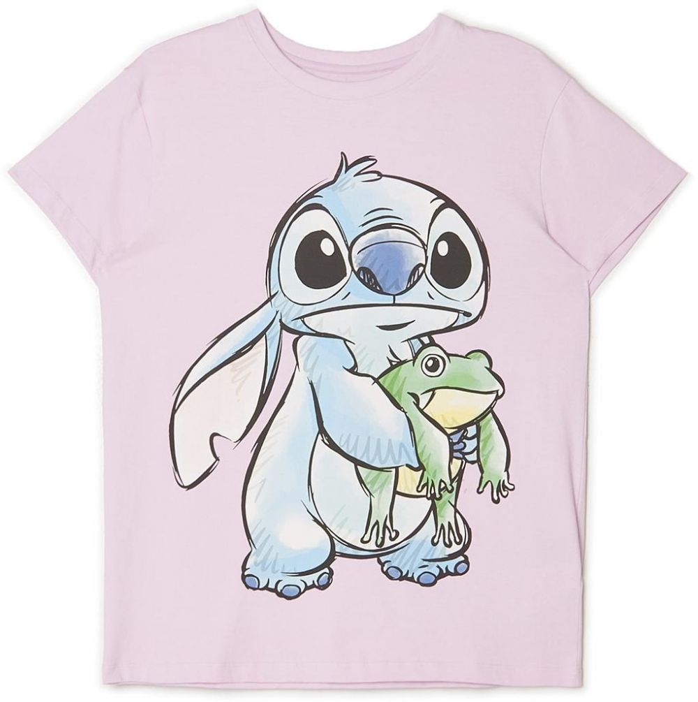 Cropp - Tričko Lilo & Stitch - Purpurová