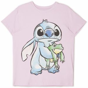 Cropp - Tričko Lilo & Stitch - Purpurová