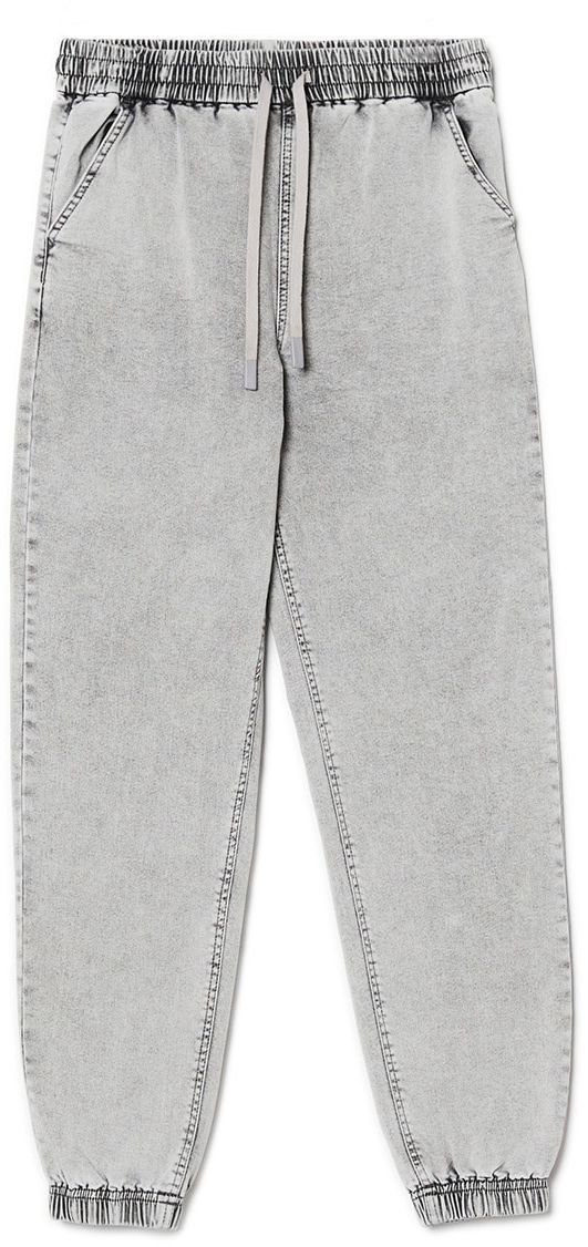 Cropp - Džínsové joggery - Svetlošedá