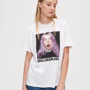 Cropp - Tričko Billie Eilish - Biela