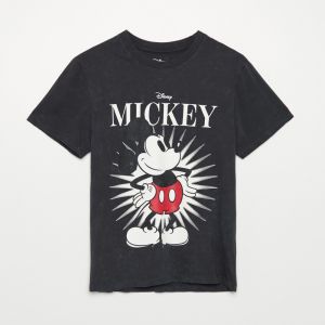 Cropp - Tričko Mickey Mouse - Šedá