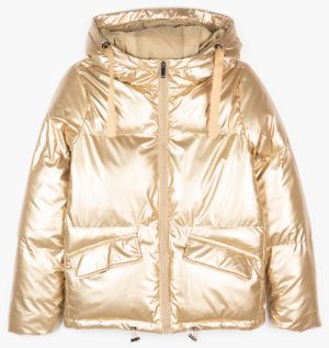 GATE Vatovaná dámska bunda bomber na zips, s kapucňou