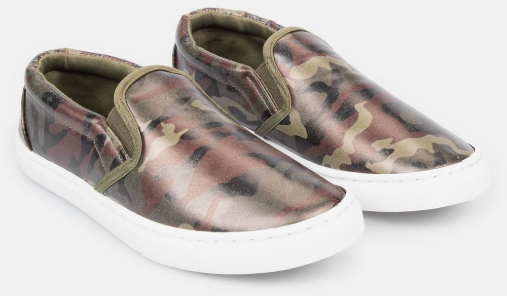 GATE Základné slip-on našuchovacie tenisky z imitácie kože chlapčenské