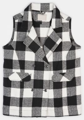 GATE Károvaná vesta plus size dámska