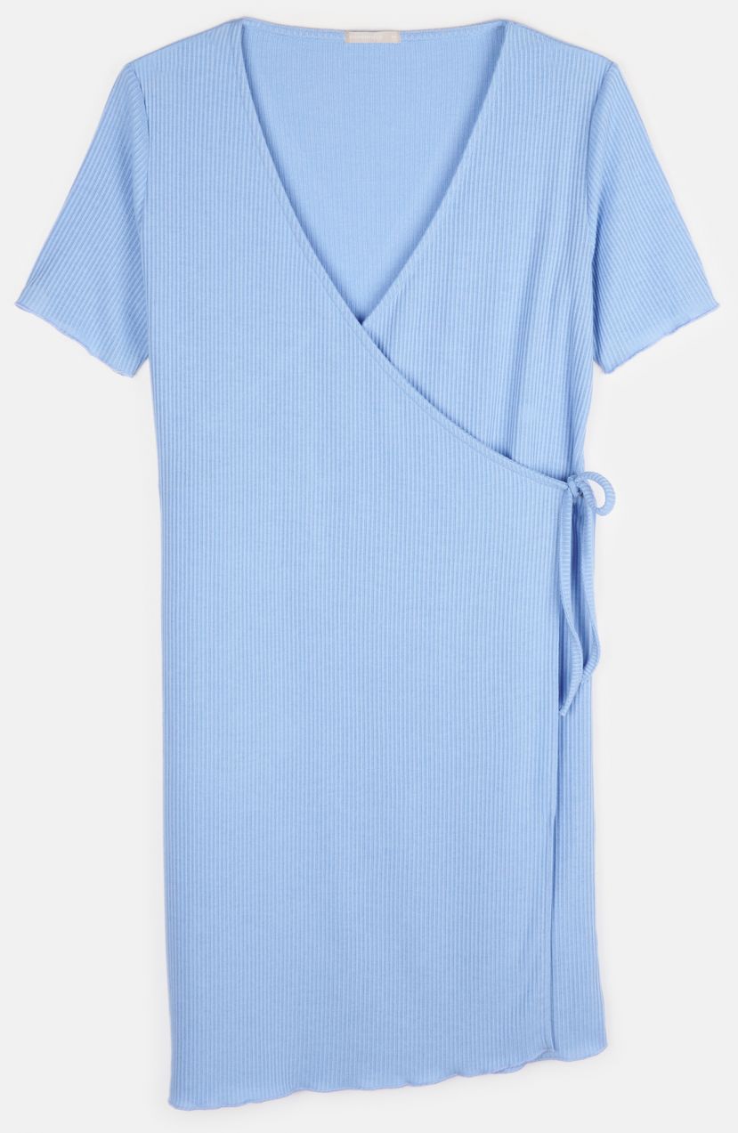 GATE Zavinovacie rebrované šaty plus size