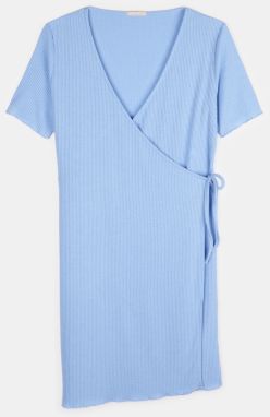 GATE Zavinovacie rebrované šaty plus size
