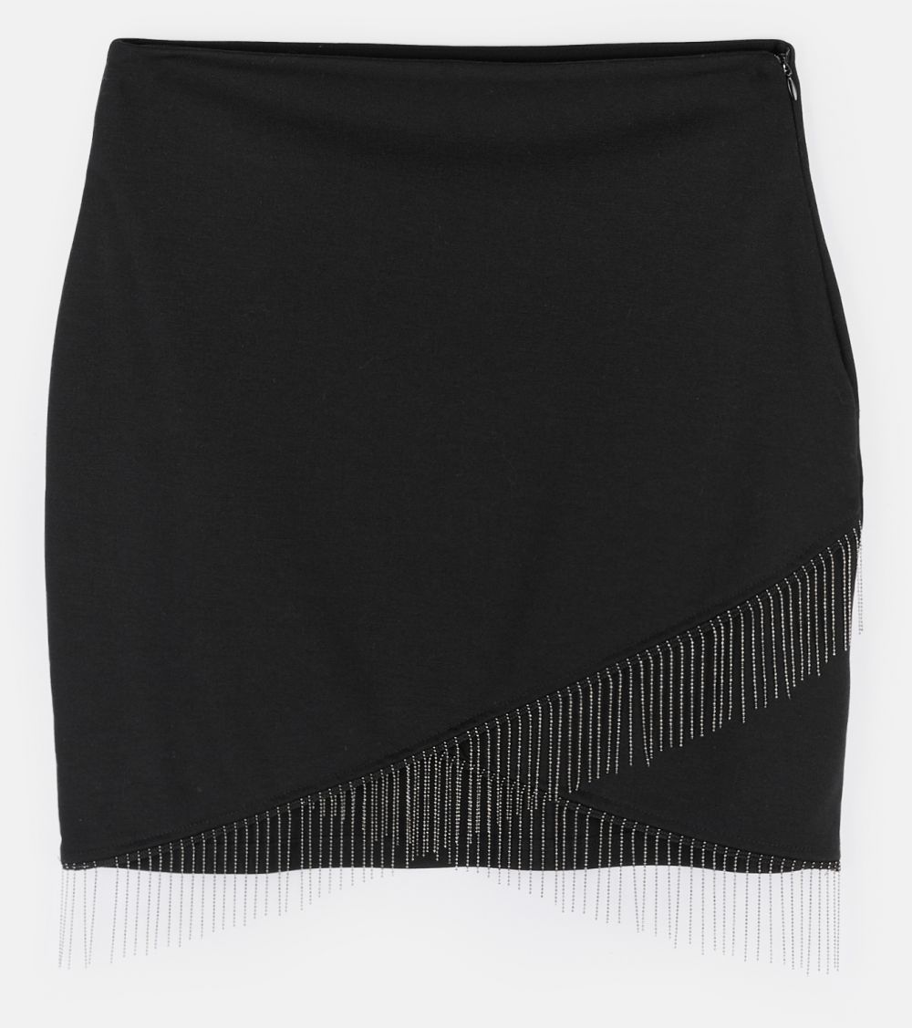 GATE Mini sukňa s metalickými strapcami