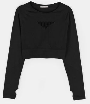 GATE Športový crop top s dlhým rukávom