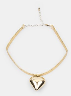 GATE Choker s metalickým efektom a príveskom