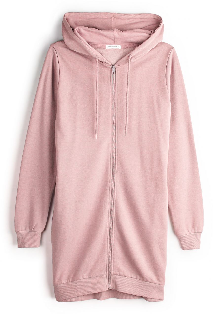 GATE Predĺžená mikina na zips s kapucňou