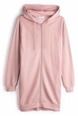 GATE Predĺžená mikina na zips s kapucňou