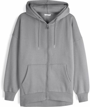 GATE Oversize mikina na zips s kapucňou