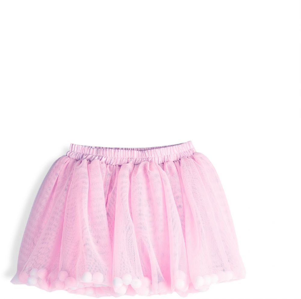 GATE Tylová sukňa s pom poms