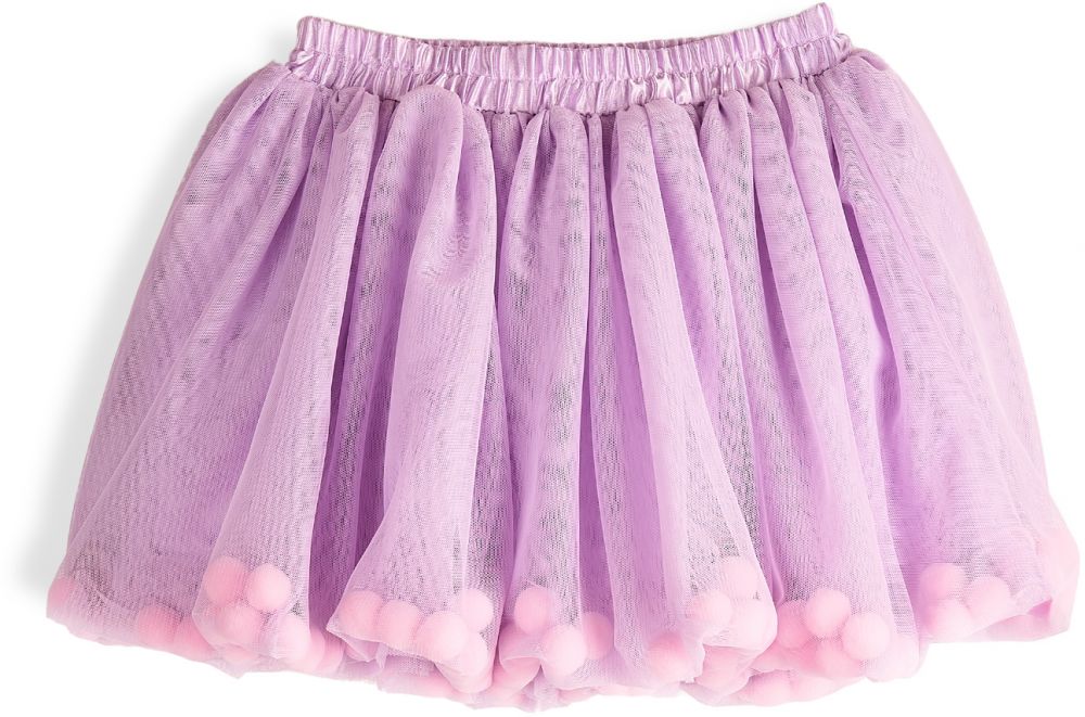 GATE Tylová sukňa s pom poms