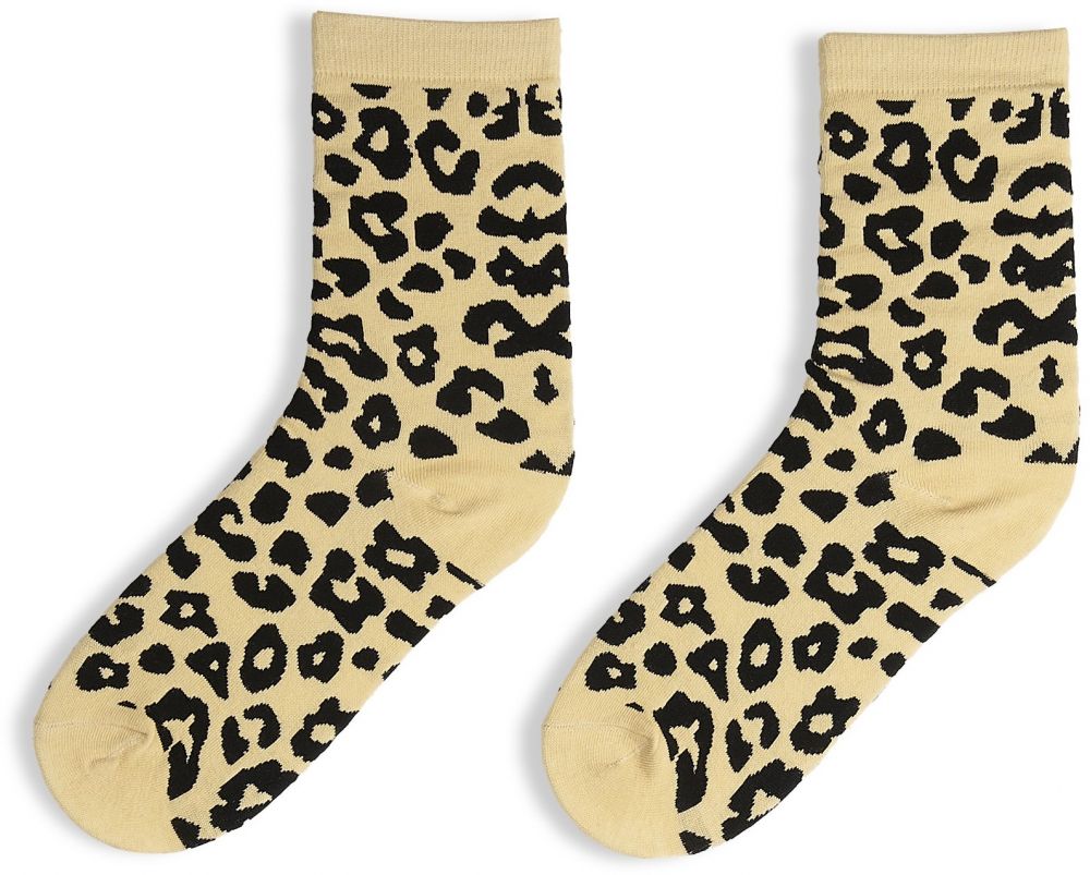 GATE Vysoké vzorované ponožky s leoparďou potlačou