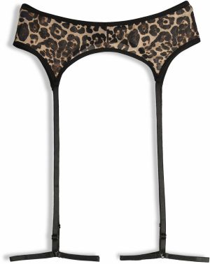 GATE Podväzky s leopardím vzorom