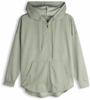 GATE Predĺžená mikina na zips s kapucňou