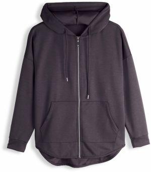 GATE Predĺžená mikina na zips s kapucňou