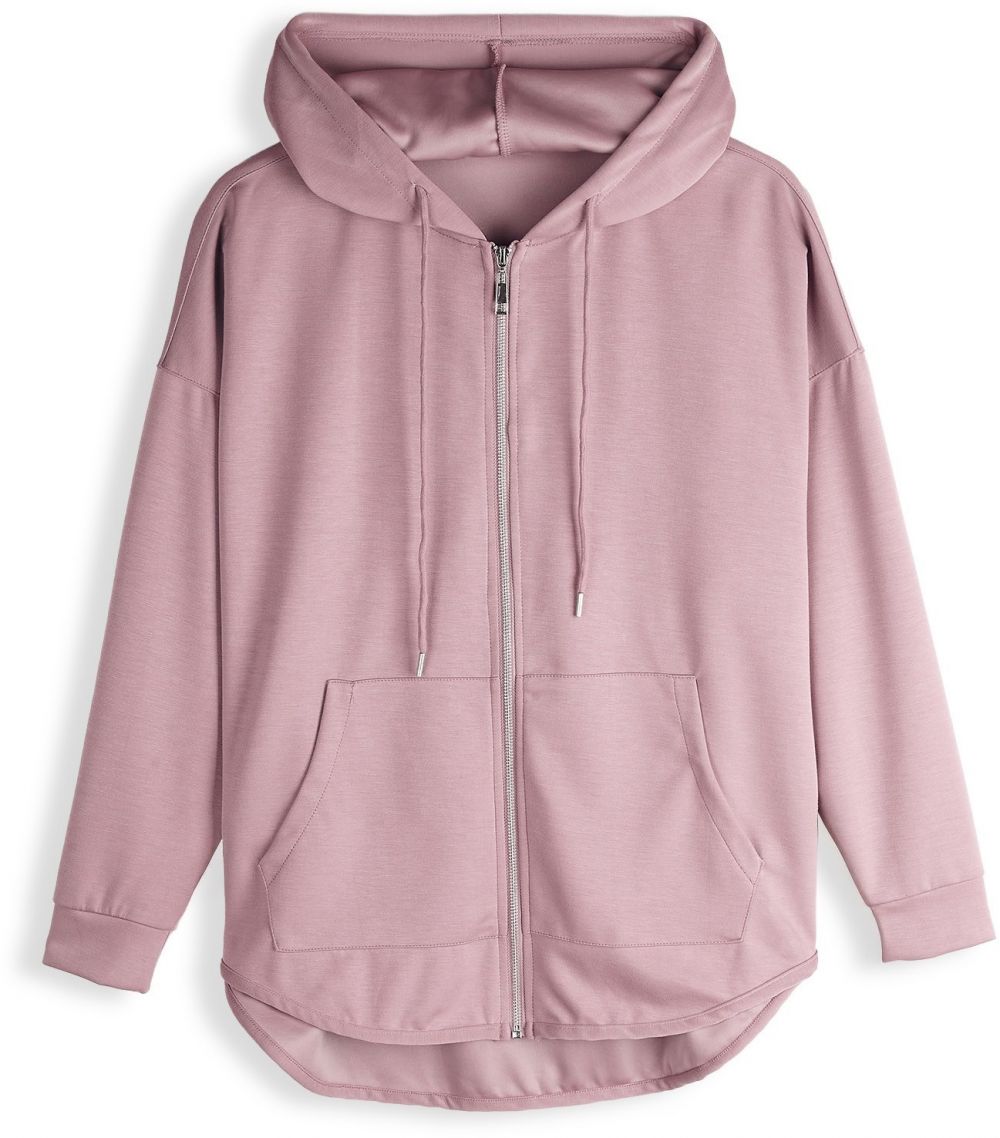 GATE Predĺžená mikina na zips s kapucňou