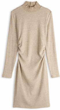 GATE Pletené šaty s nariaseným pásom