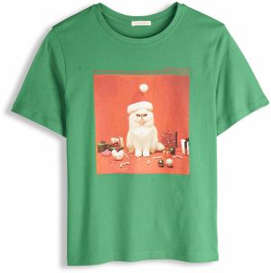 GATE Bavlnené tričko s vianočnou potlačou