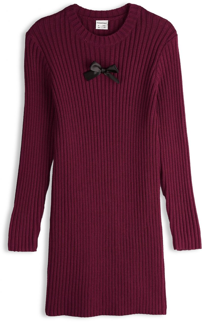 GATE Svetrové šaty s mašličkou