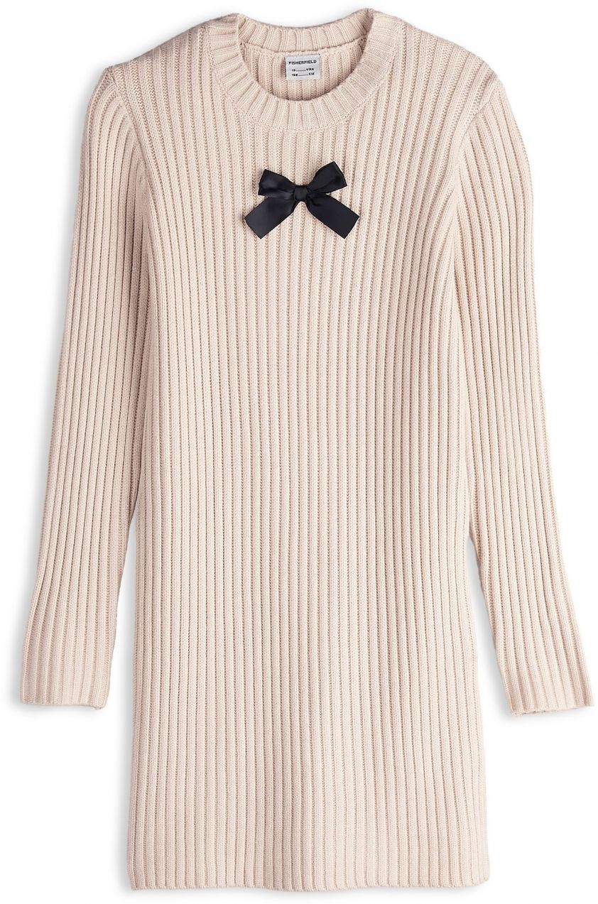 GATE Svetrové šaty s mašličkou
