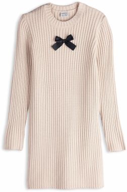 GATE Svetrové šaty s mašličkou