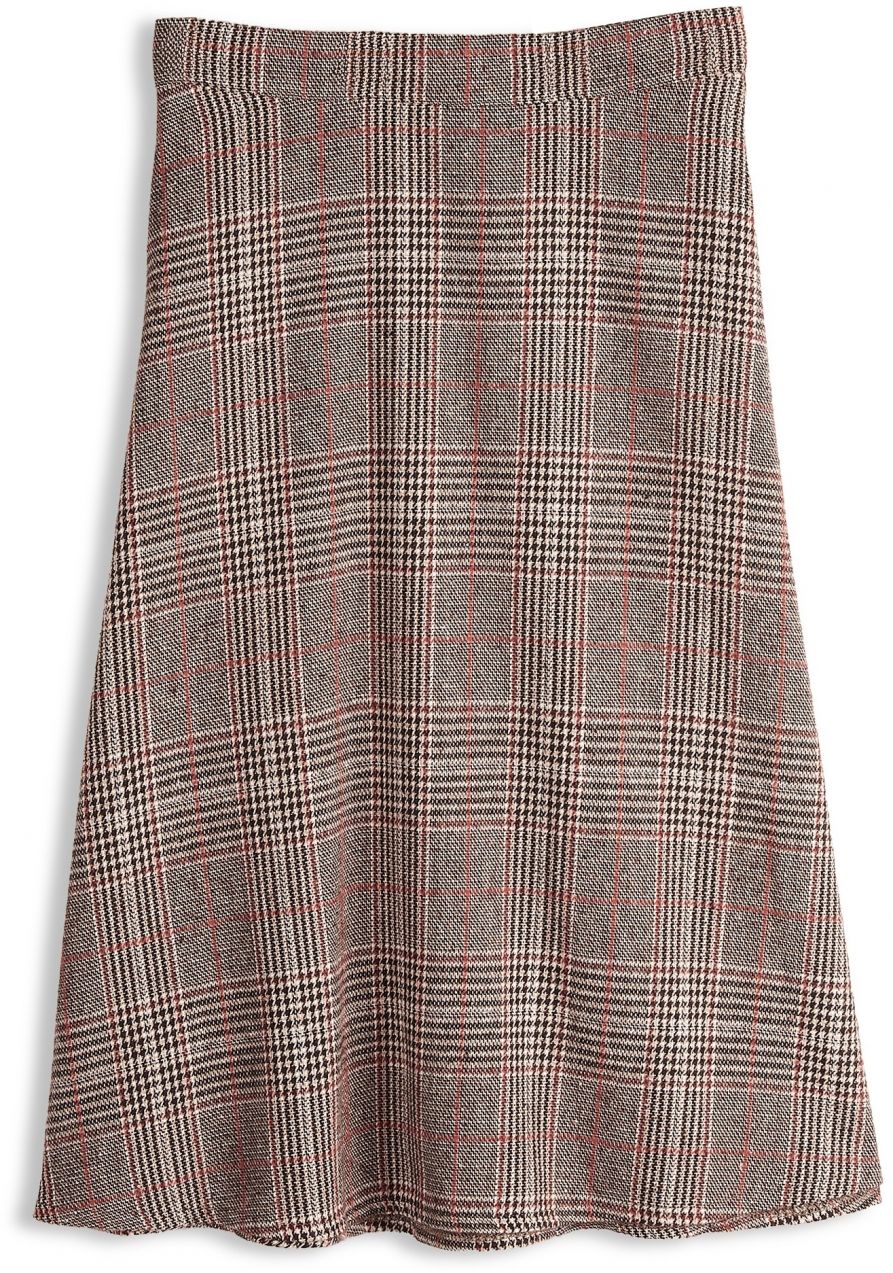 GATE Midi károvaná sukňa