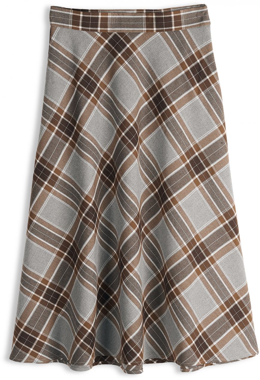 GATE Károvaná midi sukňa