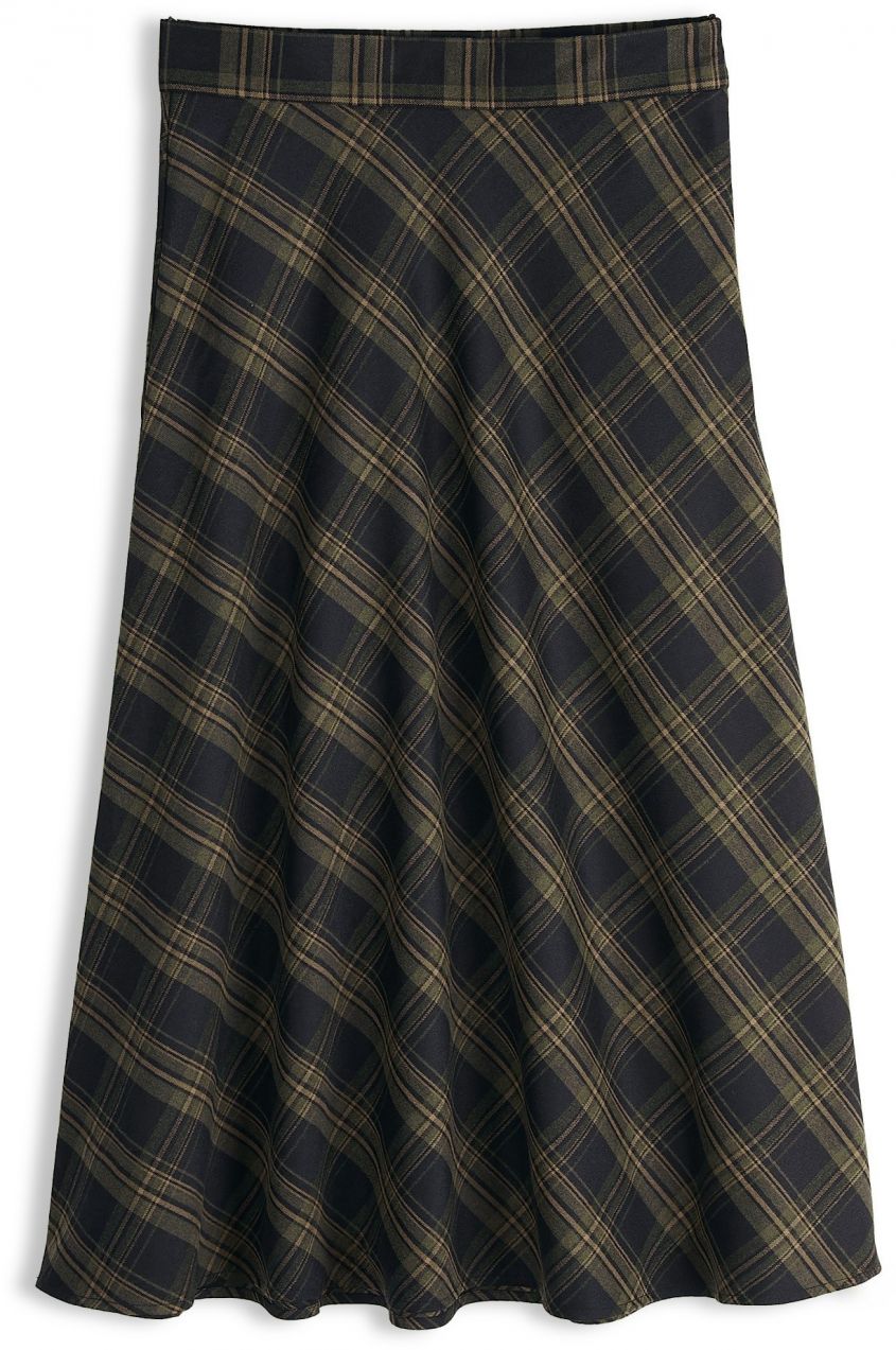 GATE Károvaná midi sukňa