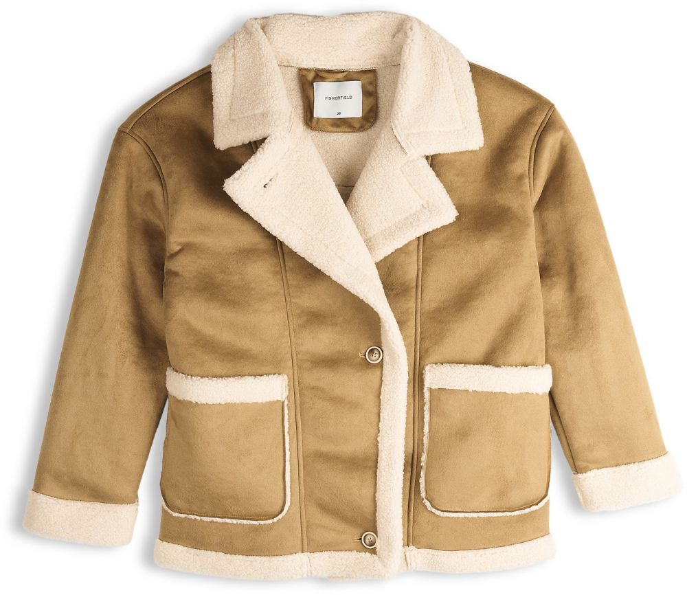 GATE Kabát z imitácie semišu s podšívkou z umelej kožušiny