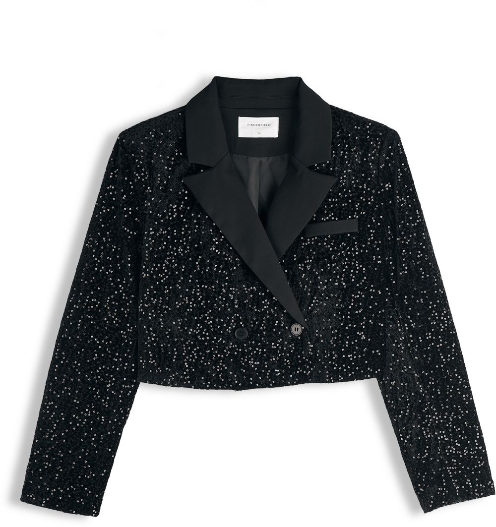 GATE Skrátené sako s flitrami