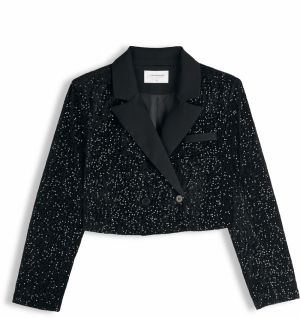 GATE Skrátené sako s flitrami